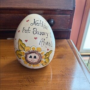 Piggy Bank-  Sunflower Egg with Quote